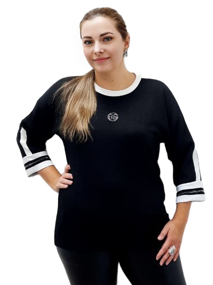 Фото Женская одежда, -Свитера, Джемперы, Пуловеры Черный женский джемпер оверсайз