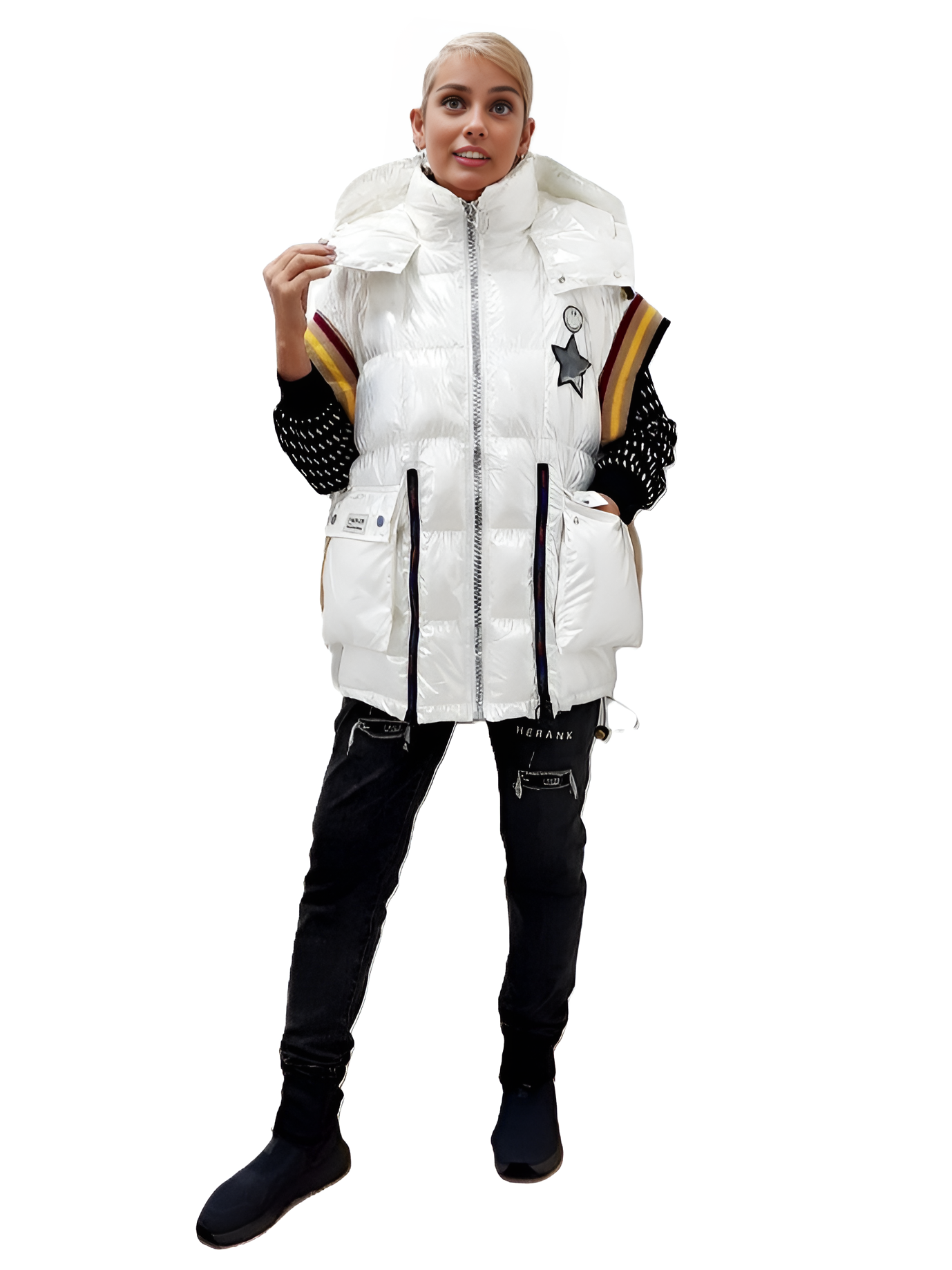 Фото Женская одежда, Верхняя одежда, -Зима Стильный жилет Mult