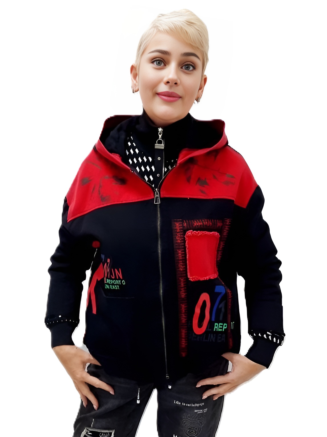 Фото Женская одежда, Верхняя одежда, -Межсезонье Джинсовая куртка SHISENEHAI 48-52 размер