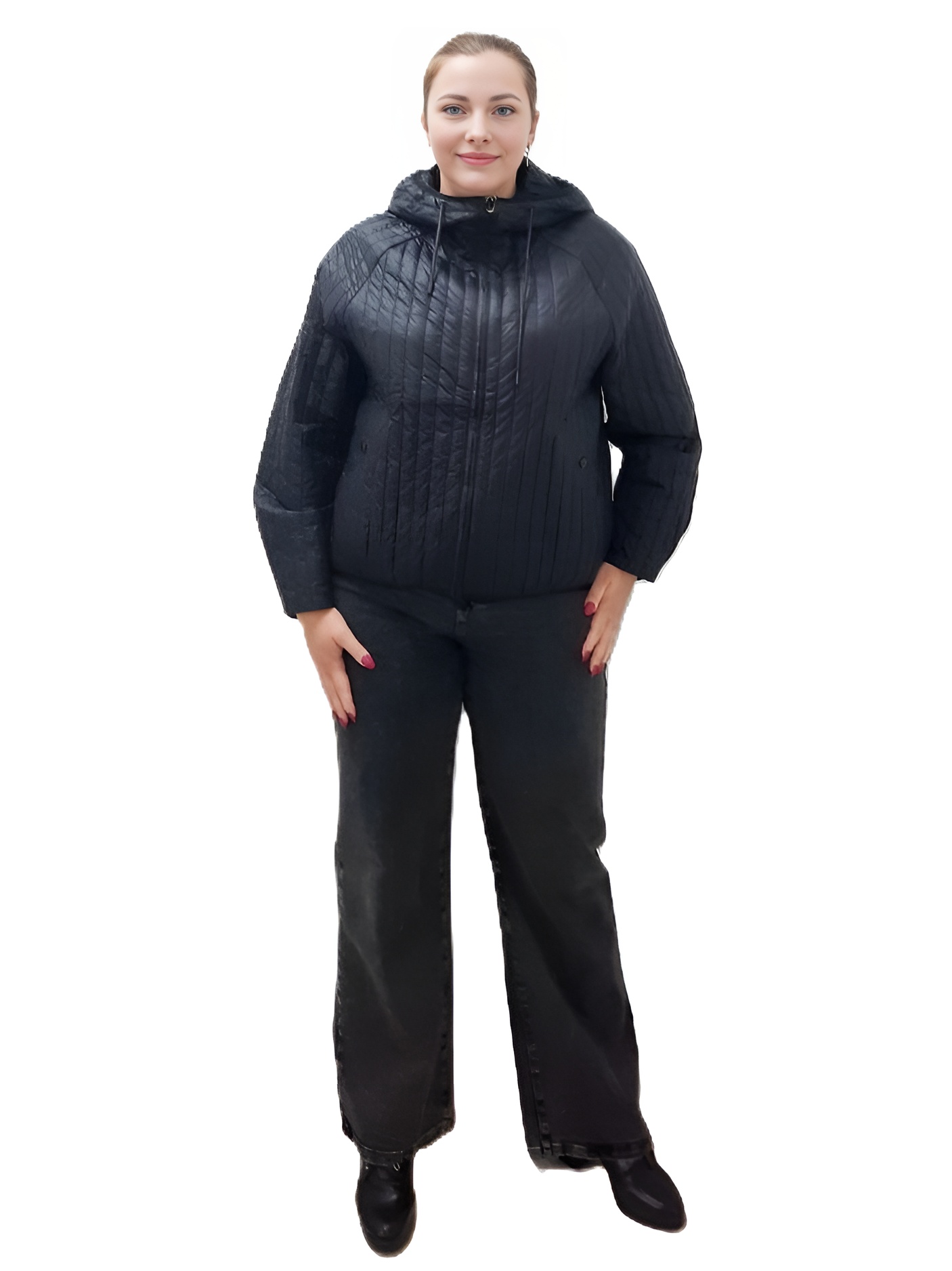 Фото Женская одежда, Верхняя одежда, -Межсезонье Куртка зефирка черная Betti Menl