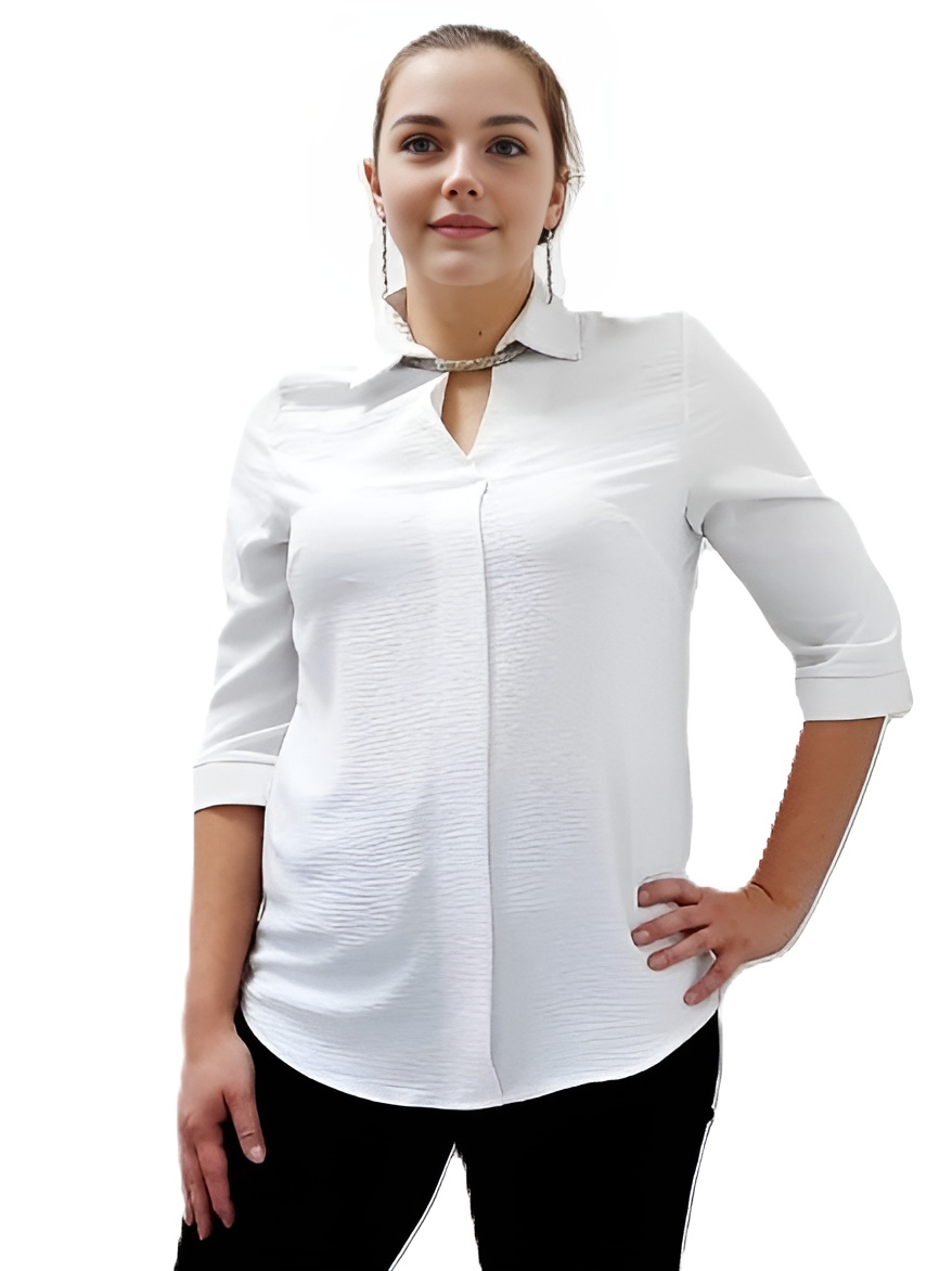 Фото Женская одежда, -Рубашки и Блузки Изысканная белая шелковая блузка