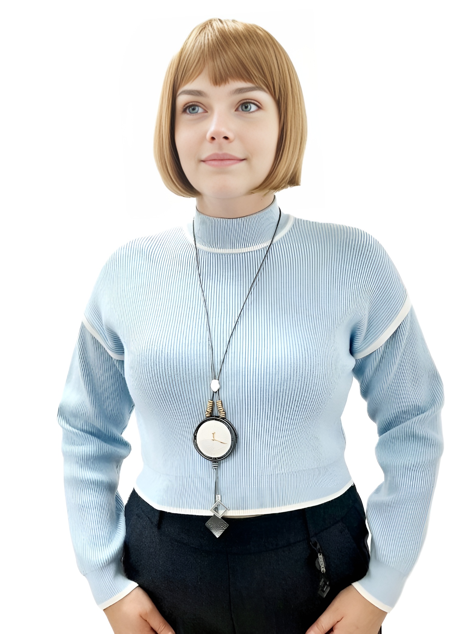 Фото Женская одежда, -Свитера, Джемперы, Пуловеры Свитер GERBERA 46-52 размер голубой