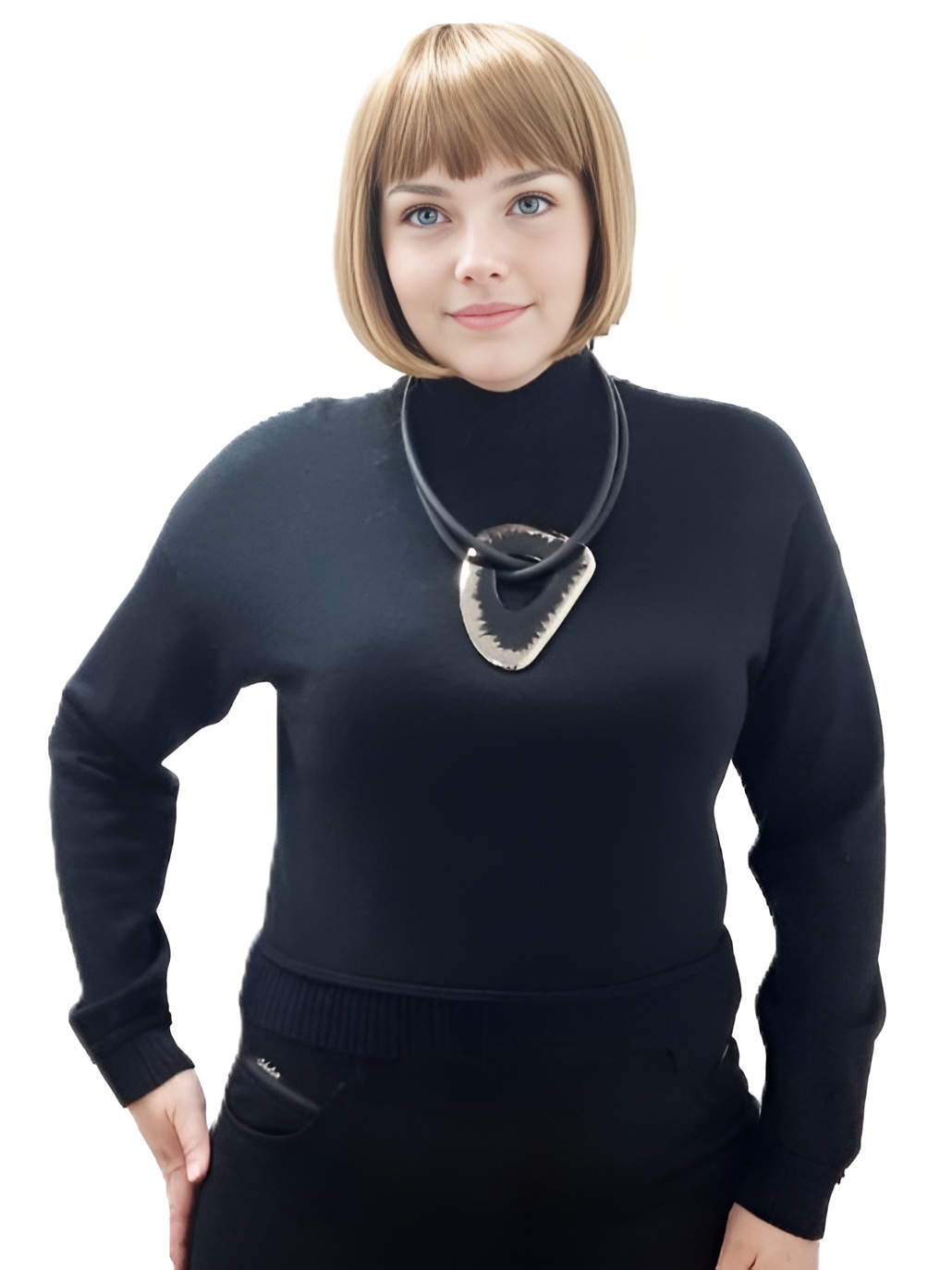 Фото Женская одежда, -Свитера, Джемперы, Пуловеры Свитер GERBERA 46-52 размер черный